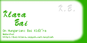 klara bai business card